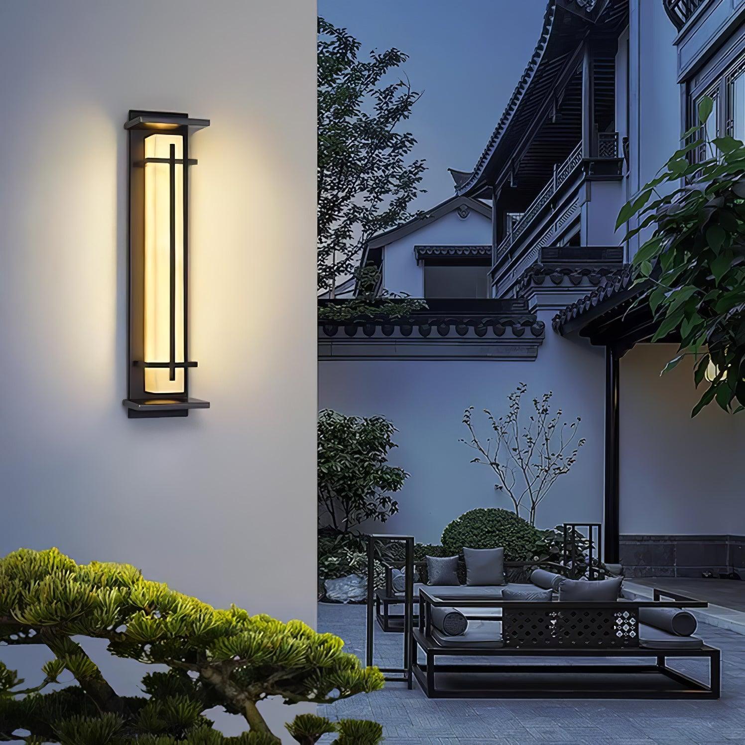 Outdoor IP65 Wall Light — Square Alabaster