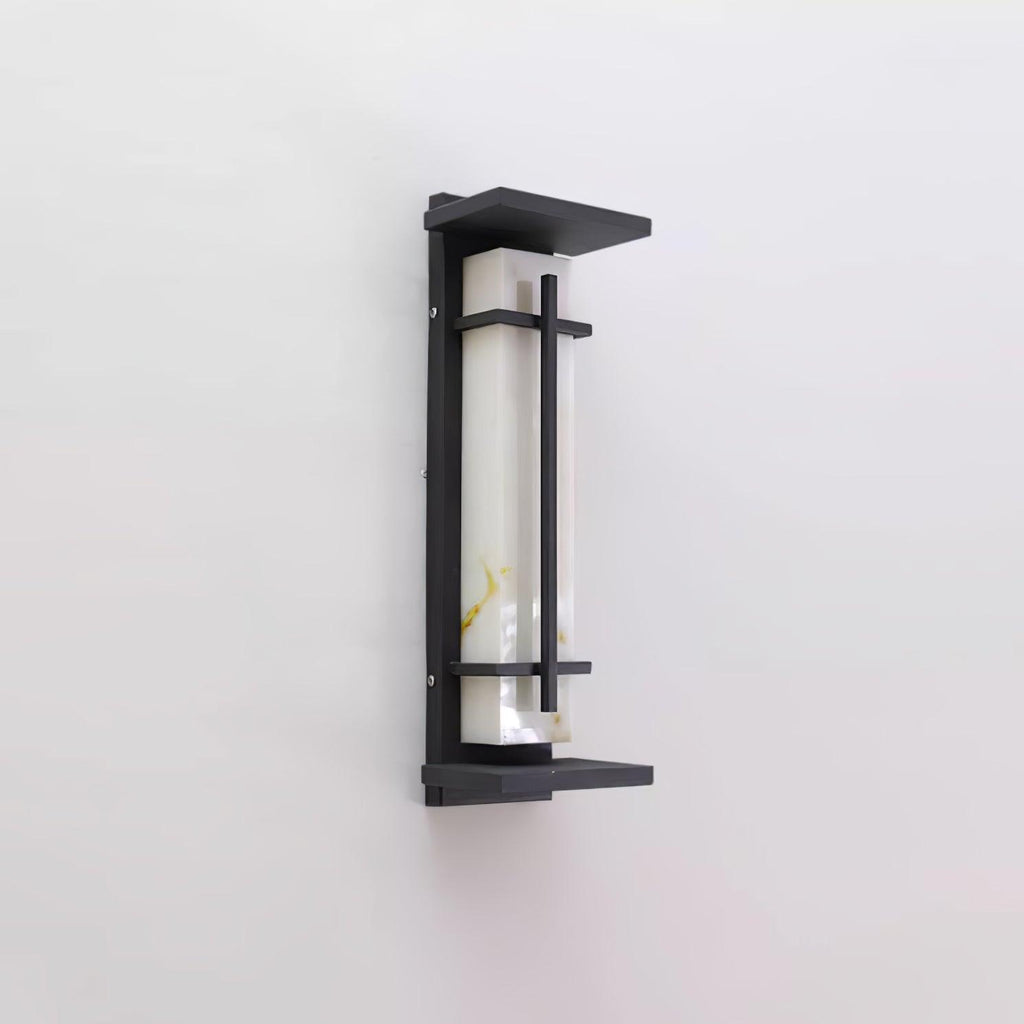 Outdoor IP65 Wall Light — Square Alabaster