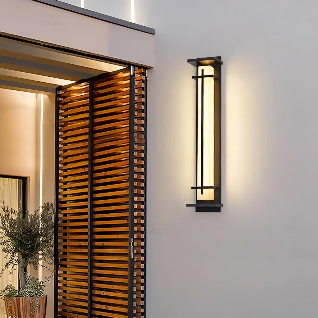 Outdoor IP65 Wall Light — Square Alabaster
