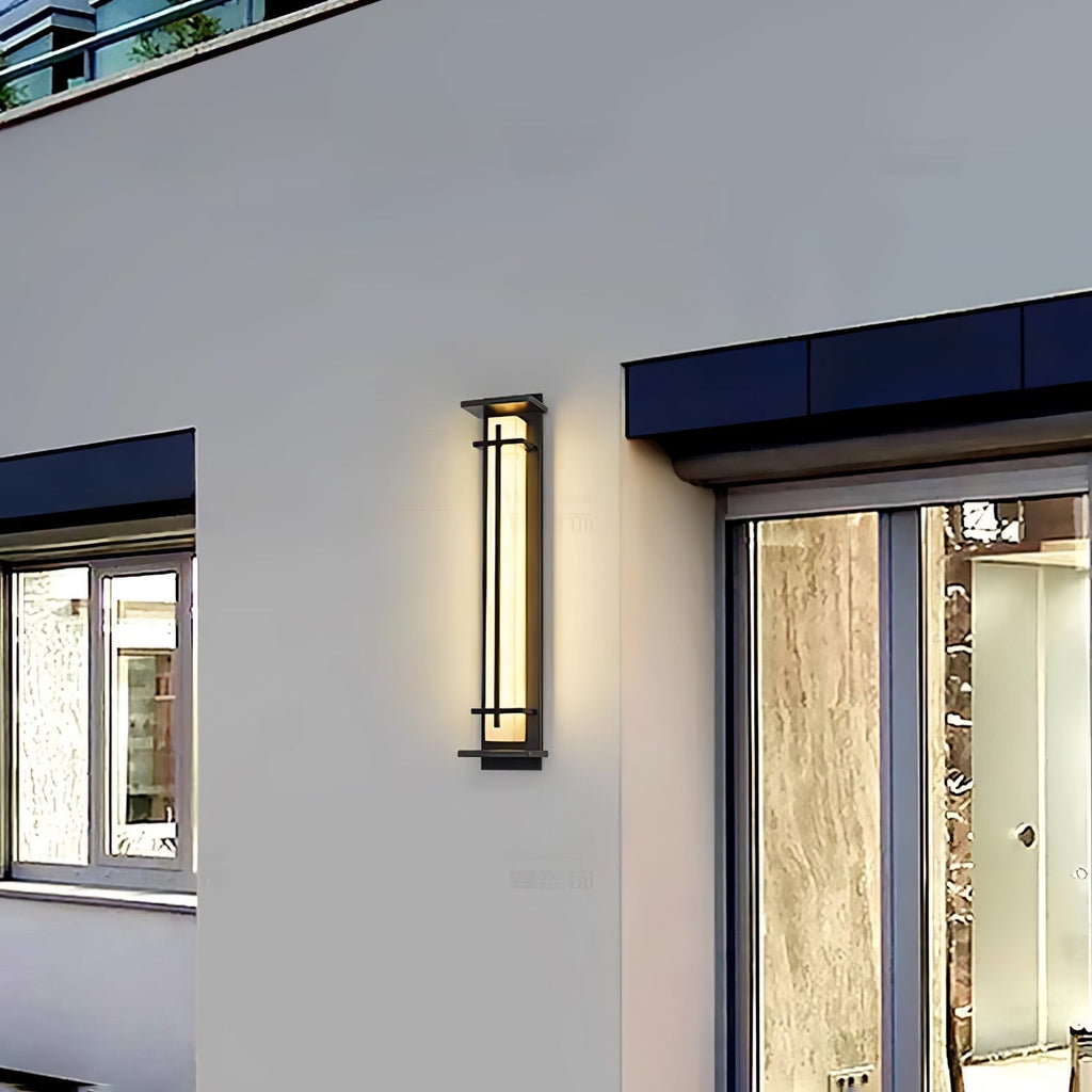 Outdoor IP65 Wall Light — Square Alabaster
