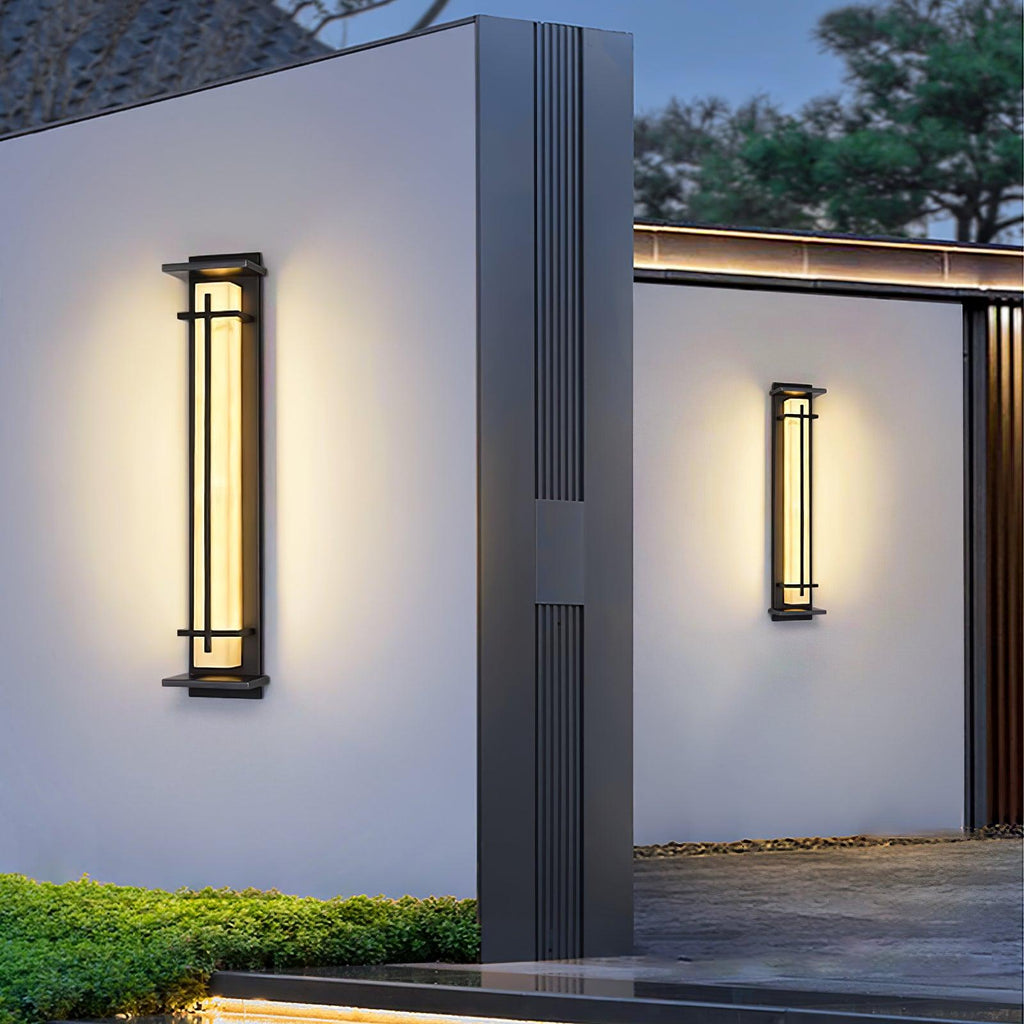Outdoor IP65 Wall Light — Square Alabaster