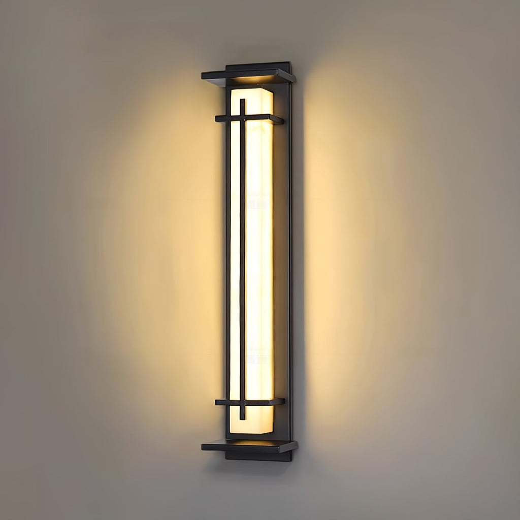 Outdoor IP65 Wall Light — Square Alabaster