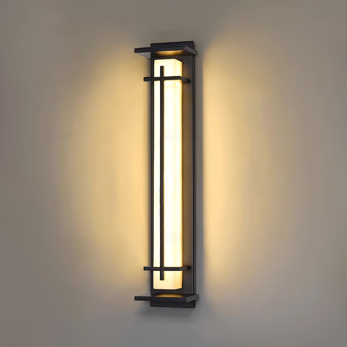 Outdoor IP65 Wall Light — Square Alabaster