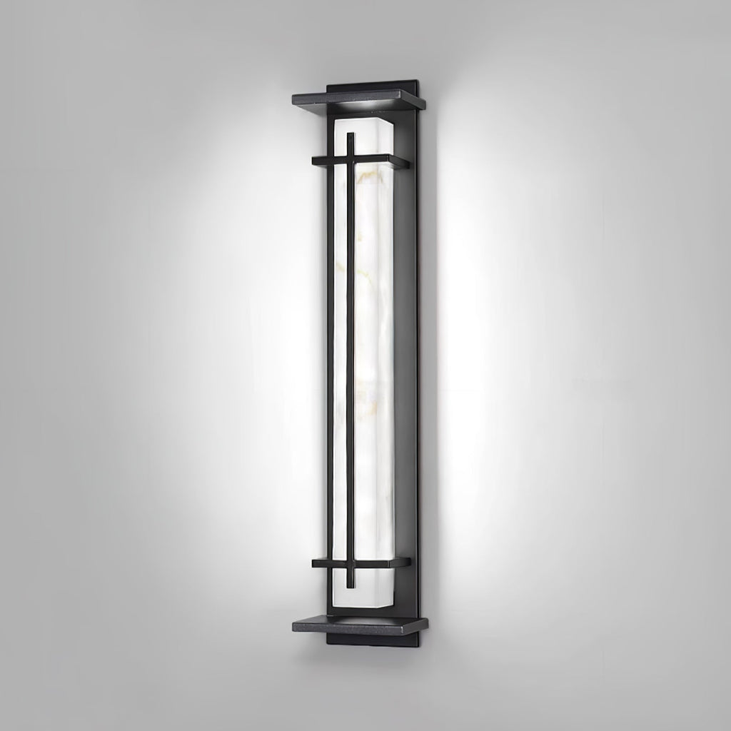 Outdoor IP65 Wall Light — Square Alabaster