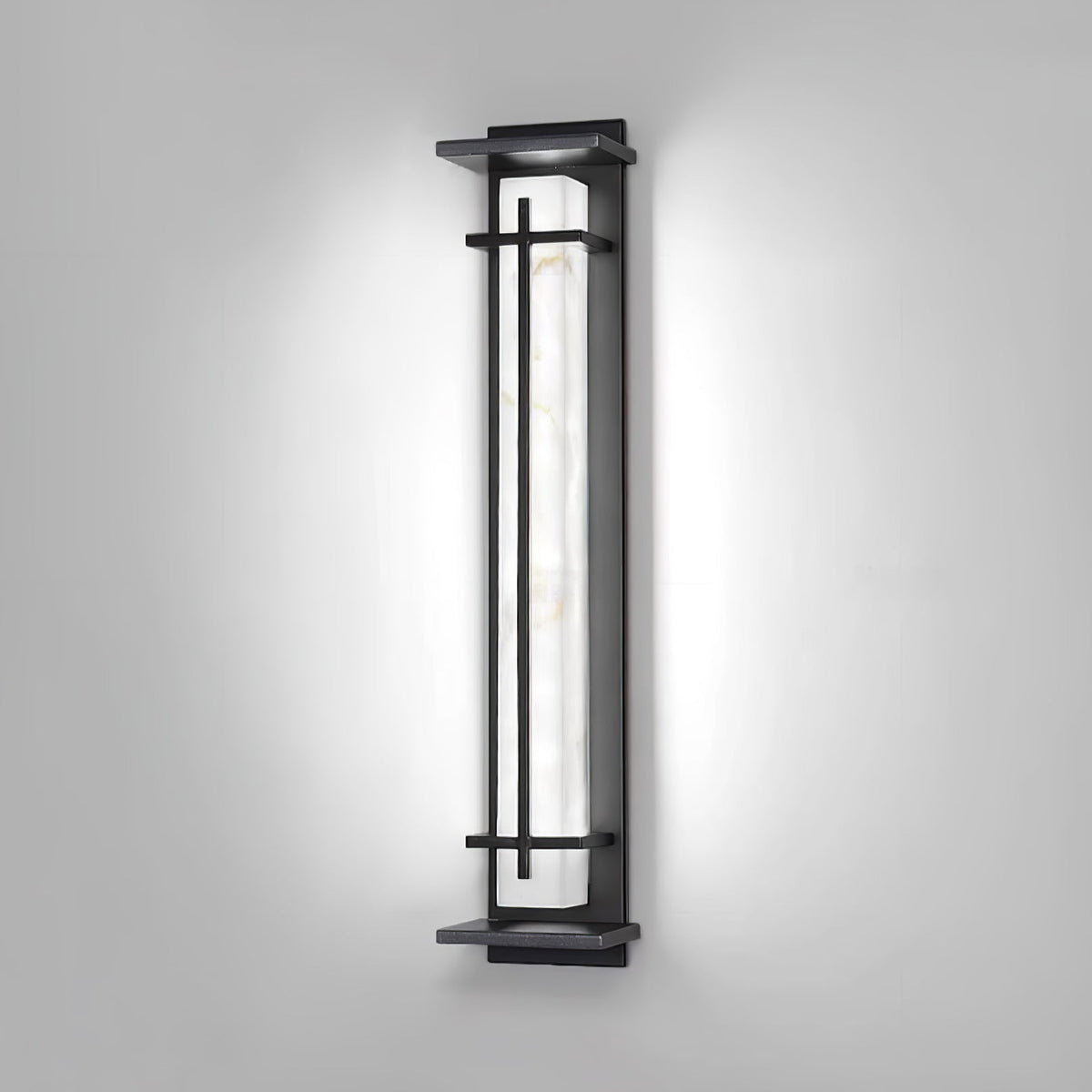 Outdoor IP65 Wall Light — Square Alabaster