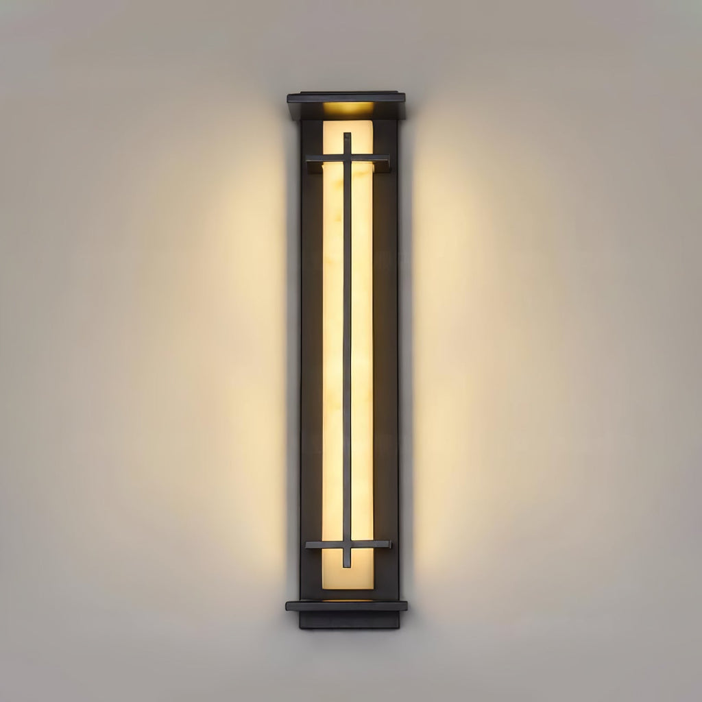 Outdoor IP65 Wall Light — Square Alabaster