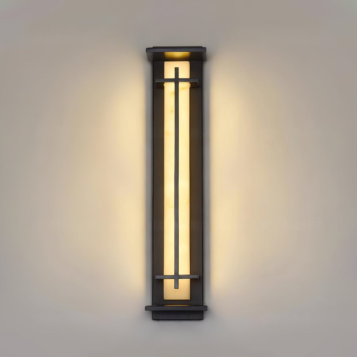 Lámpara de pared exterior cuadrada de alabastro — impermeable IP65, tres tamaños