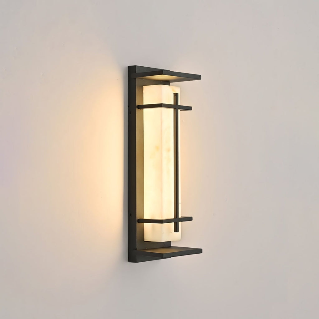 Outdoor IP65 Wall Light — Square Alabaster