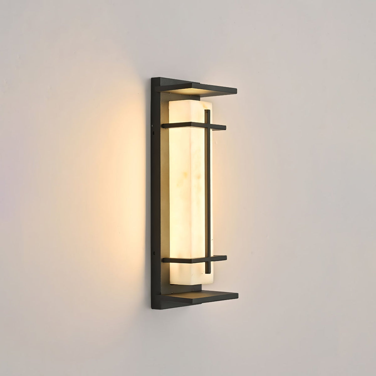 Outdoor IP65 Wall Light — Square Alabaster