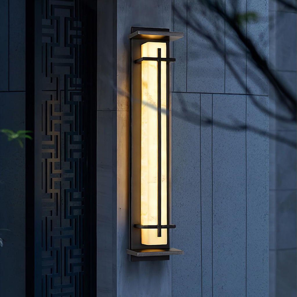 Outdoor IP65 Wall Light — Square Alabaster