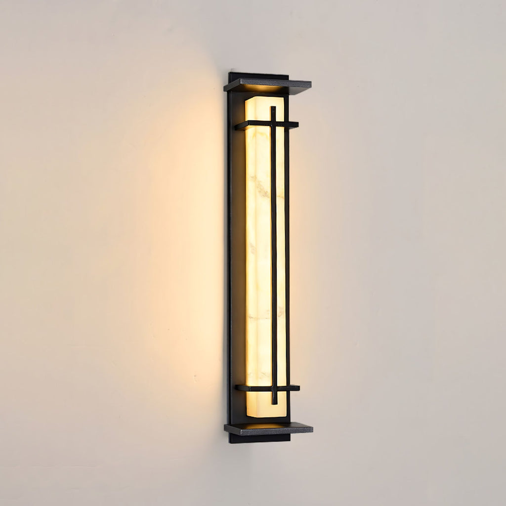 Outdoor IP65 Wall Light — Square Alabaster