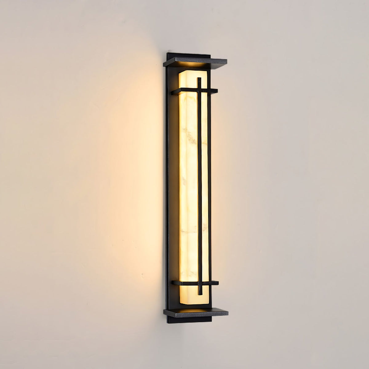 Outdoor IP65 Wall Light — Square Alabaster