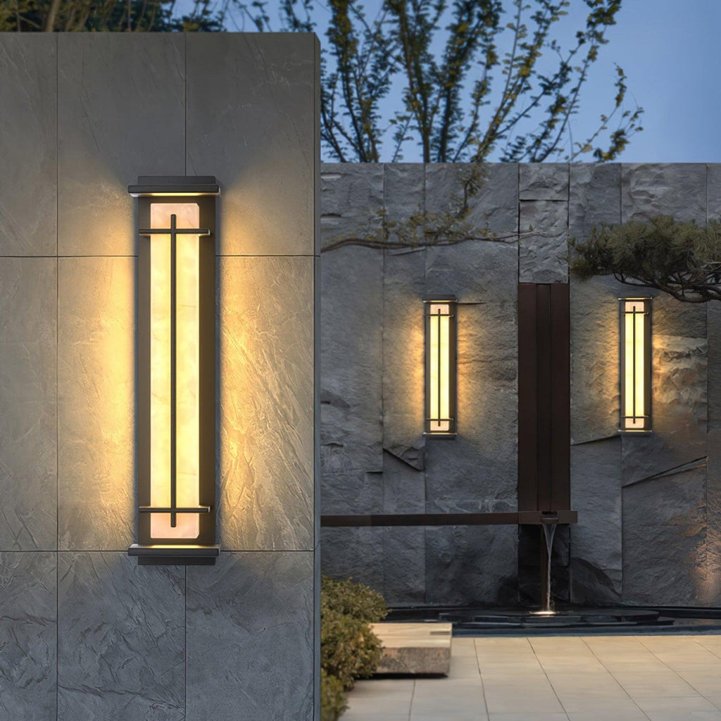 Ray Kare Su Geçirmez Dış Mekân Duvar Lambası — Alabaster Görünümlü Abajur