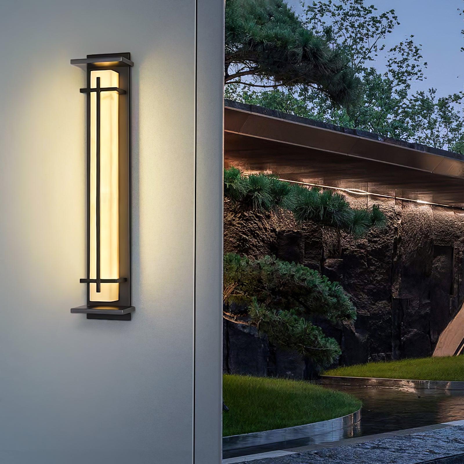 Outdoor IP65 Wall Light — Square Alabaster