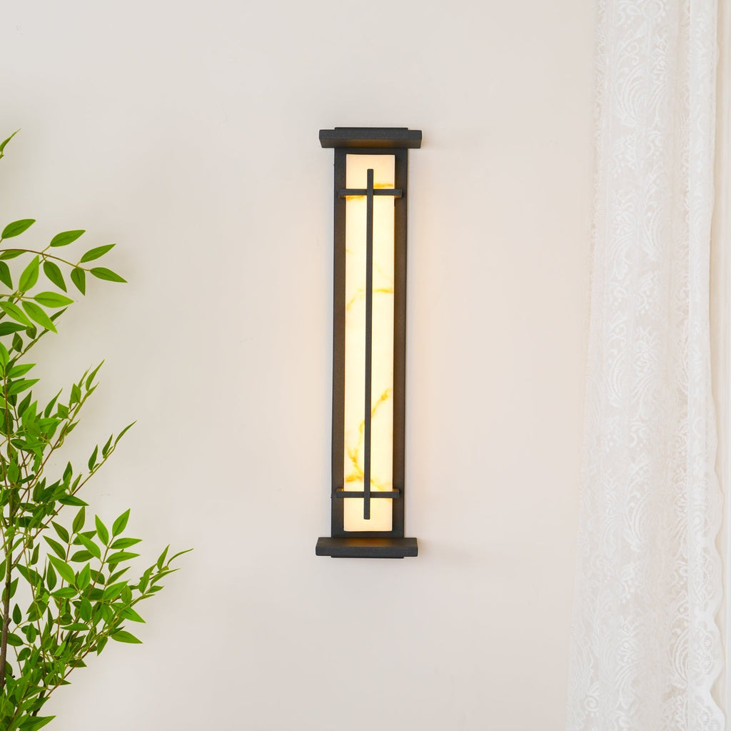 Outdoor IP65 Wall Light — Square Alabaster
