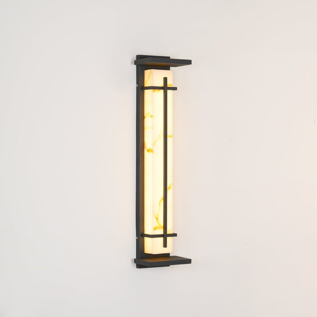 Outdoor IP65 Wall Light — Square Alabaster