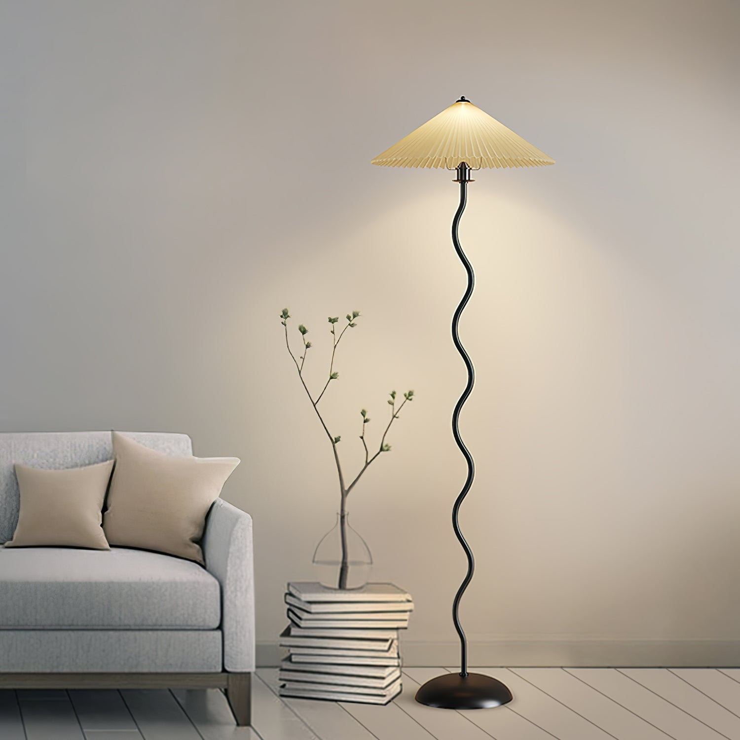 Squiggle Floor Lamp — Sculptural Wavy Stand, Modern Accent Lighting