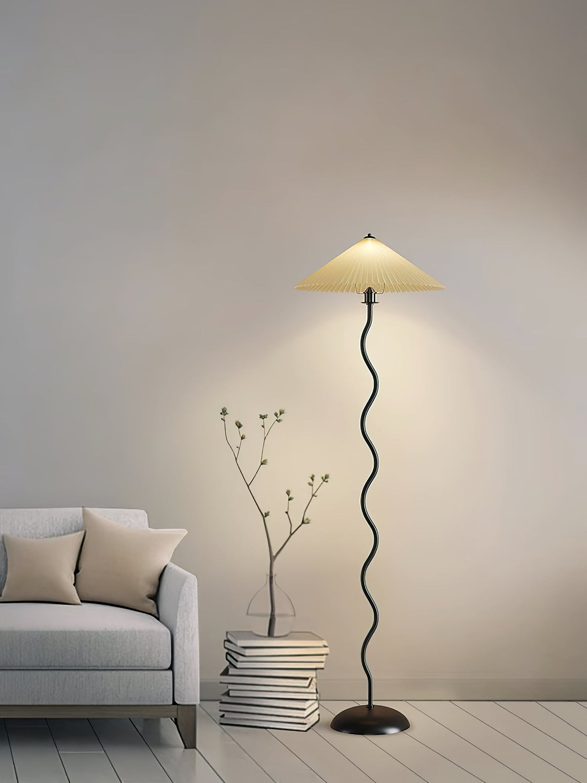 Squiggle Floor Lamp — Sculptural Wavy Stand, Modern Accent Lighting