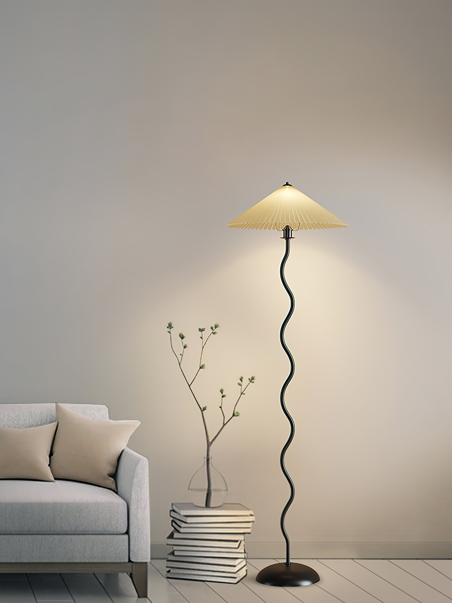 Squiggle Floor Lamp — Sculptural Wavy Stand, Modern Accent Lighting