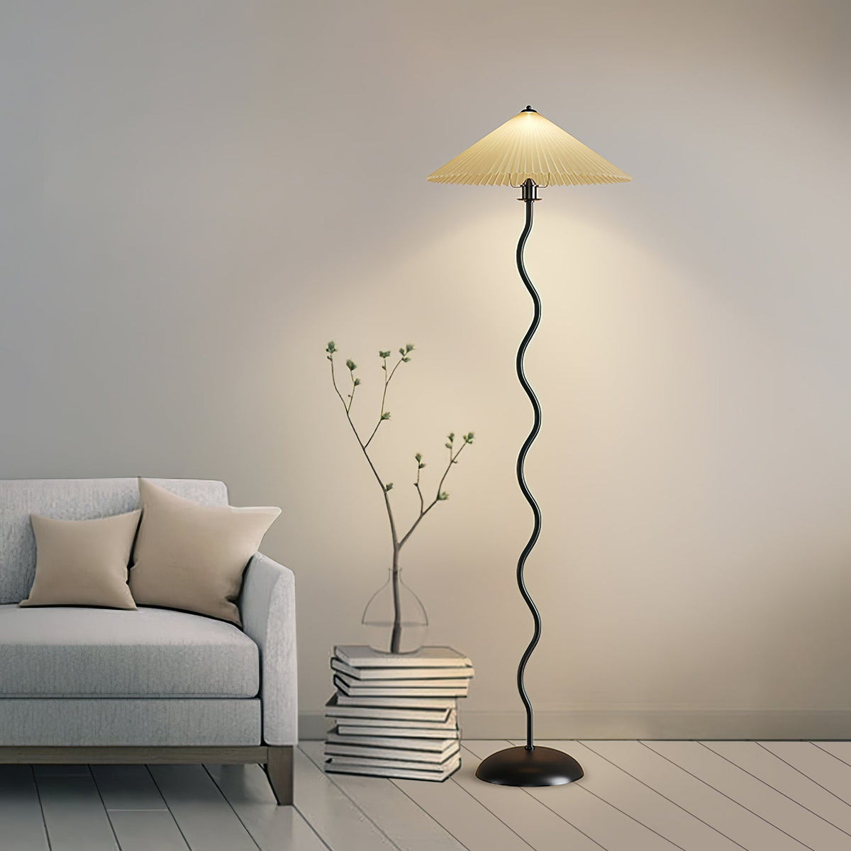 Squiggle Floor Lamp — Sculptural Wavy Stand, Modern Accent Lighting