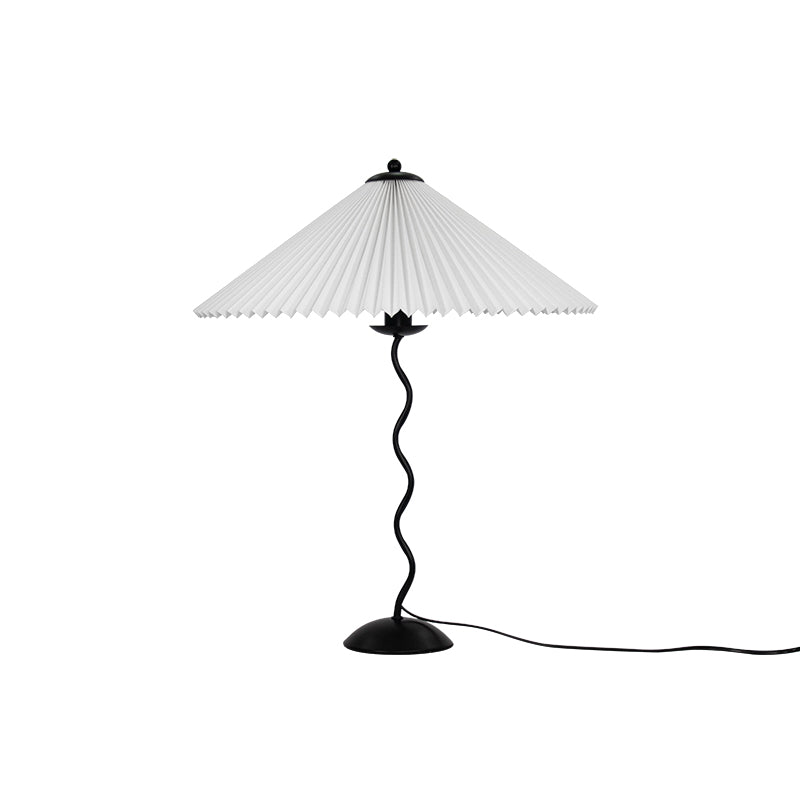 Squiggle Table Lamp — Wavy Stem, Pleated Origami Shade
