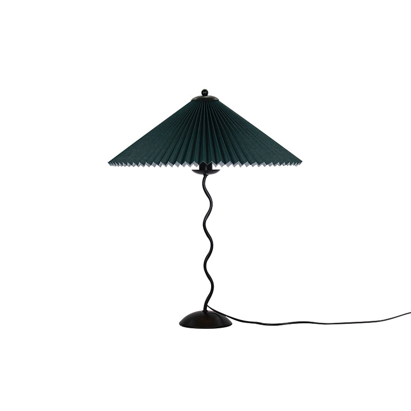 Squiggle Table Lamp — Wavy Stem, Pleated Origami Shade