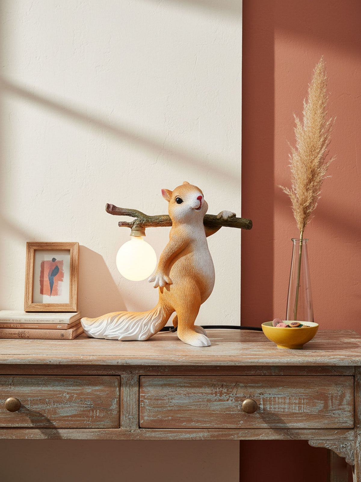 Επιτραπέζιο φωτιστικό με σχέδιο Squirrel — Διάμετρος 25cm x ύψος 25cm