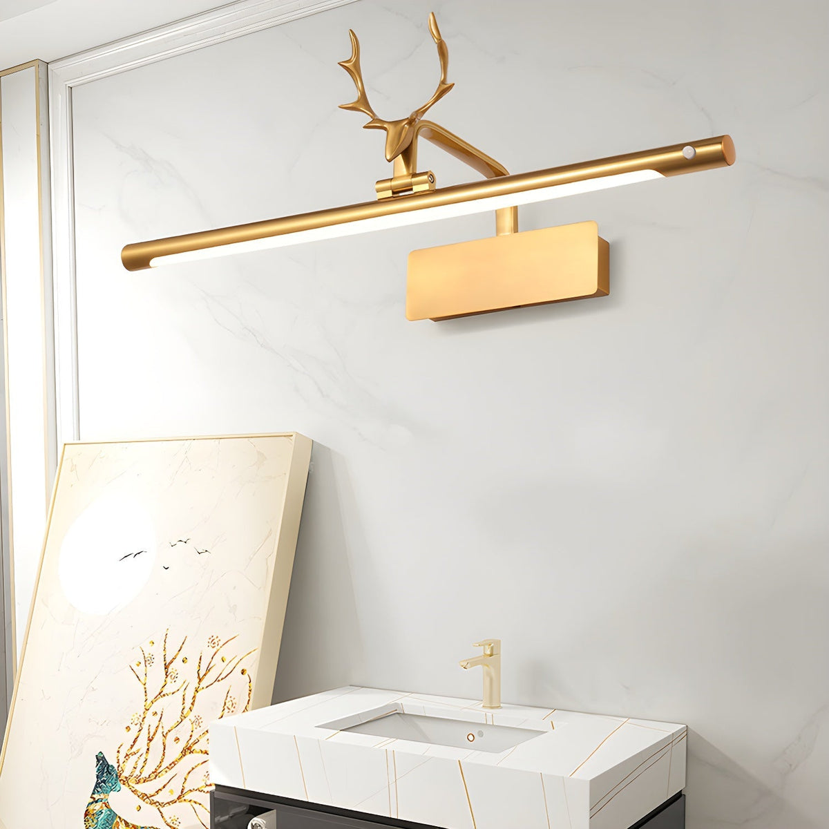 Stag Horn Picture Light Wall Sconce