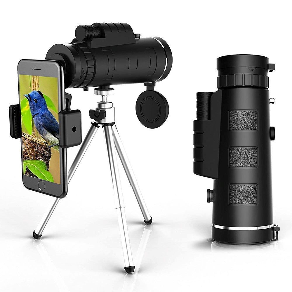 Starscope HD מונוקולר – טלסקופ עמיד למים בעוצמה גבוהה עם מחזיק לטלפון חכם וחצובה