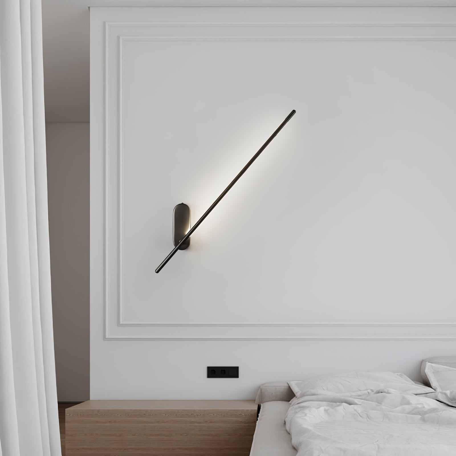 Minimalist Stick-Shaped Metal Wall Sconce