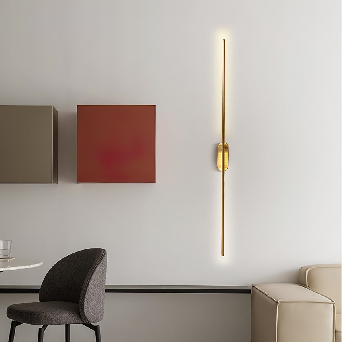 Minimalist Stick-Shaped Metal Wall Sconce