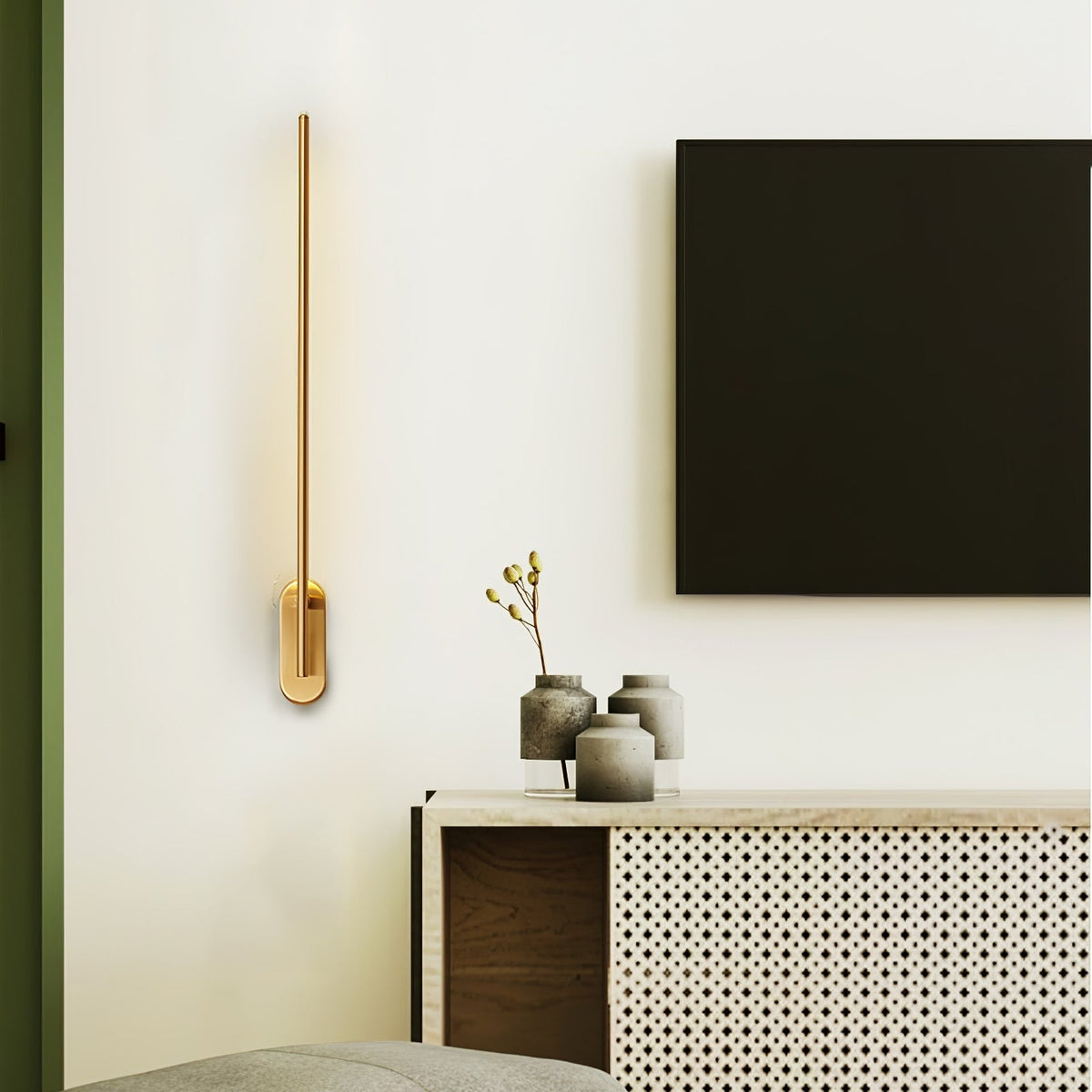 Minimalist Stick-Shaped Metal Wall Sconce