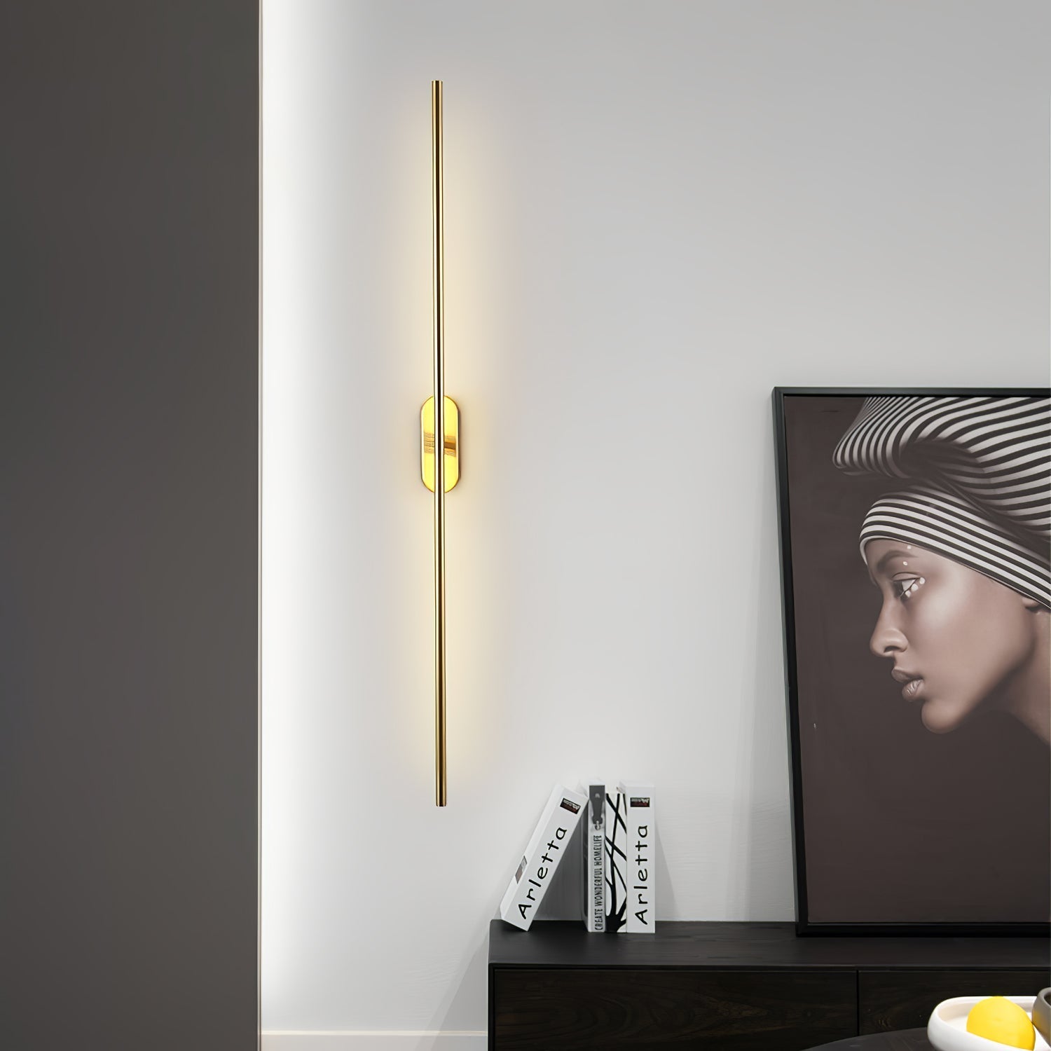 Minimalist Stick-Shaped Metal Wall Sconce