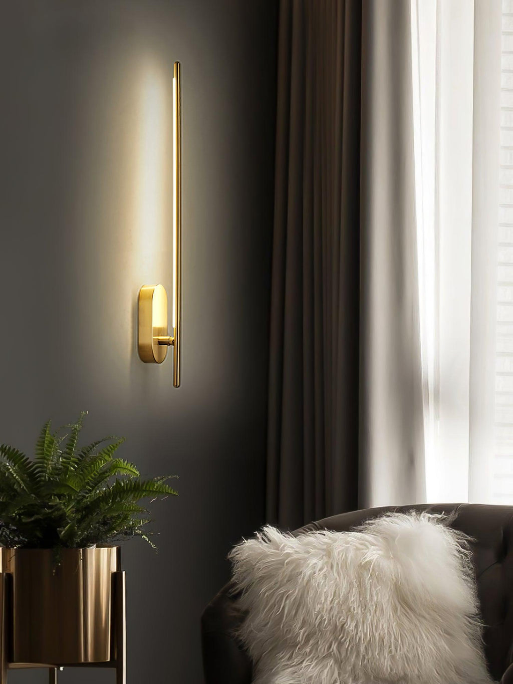 Minimalist Stick-Shaped Metal Wall Sconce