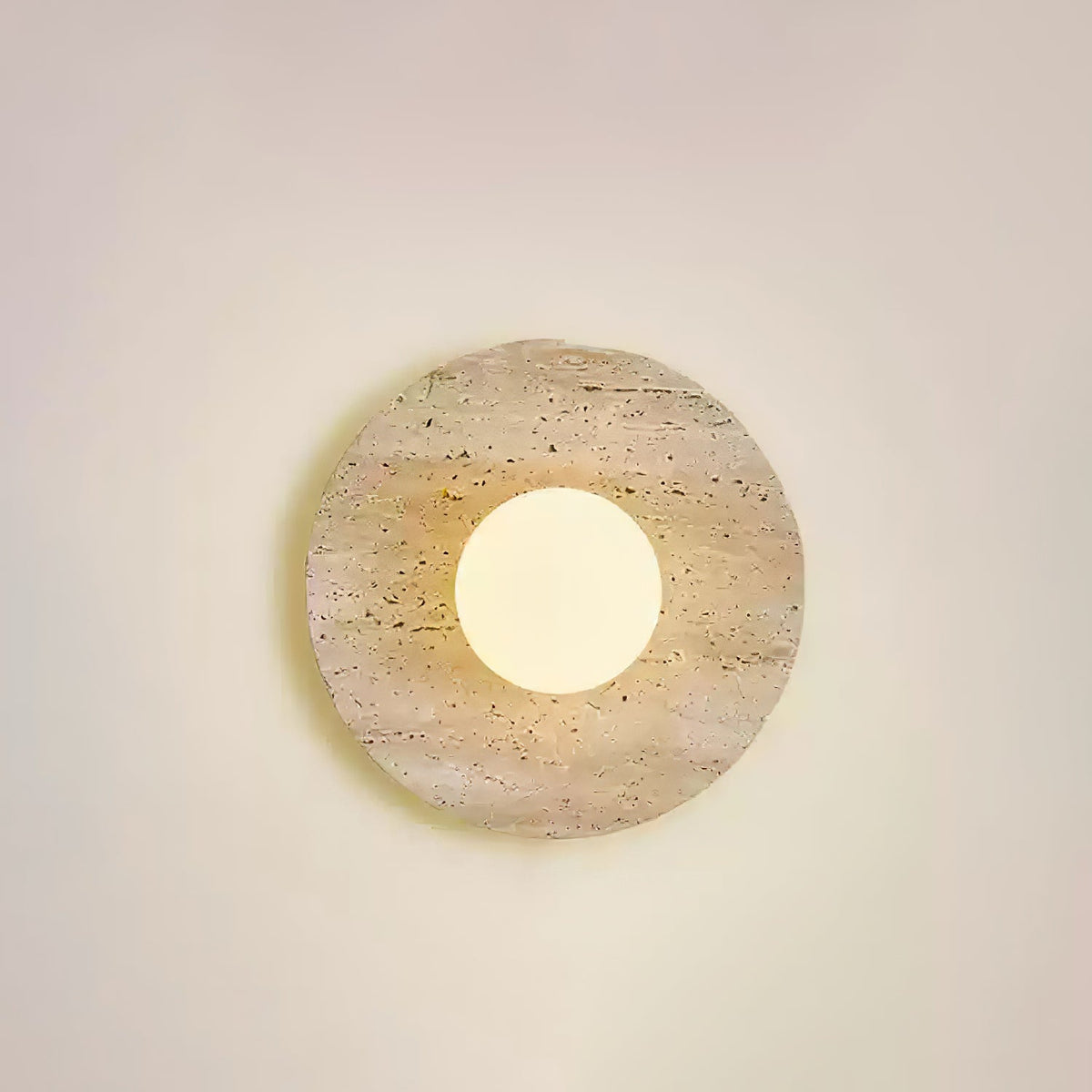 Vephair Bowl-Frame Travertine Wall Light - Neutralighting