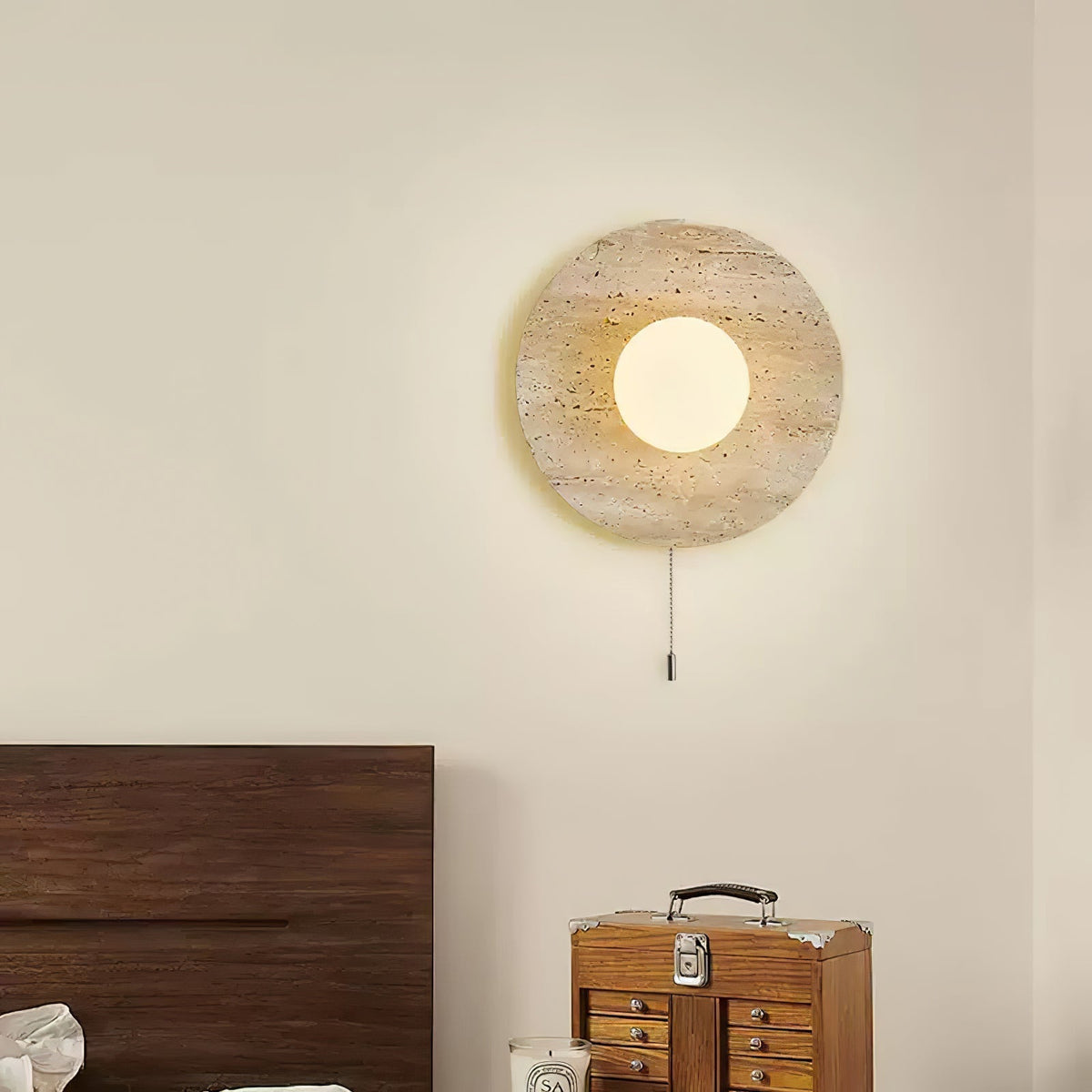 Vephair 25 cm:n kulhokehys-travertiini-seinävalaisin