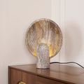 Stolní lampa z přírodního žlutého travertinu