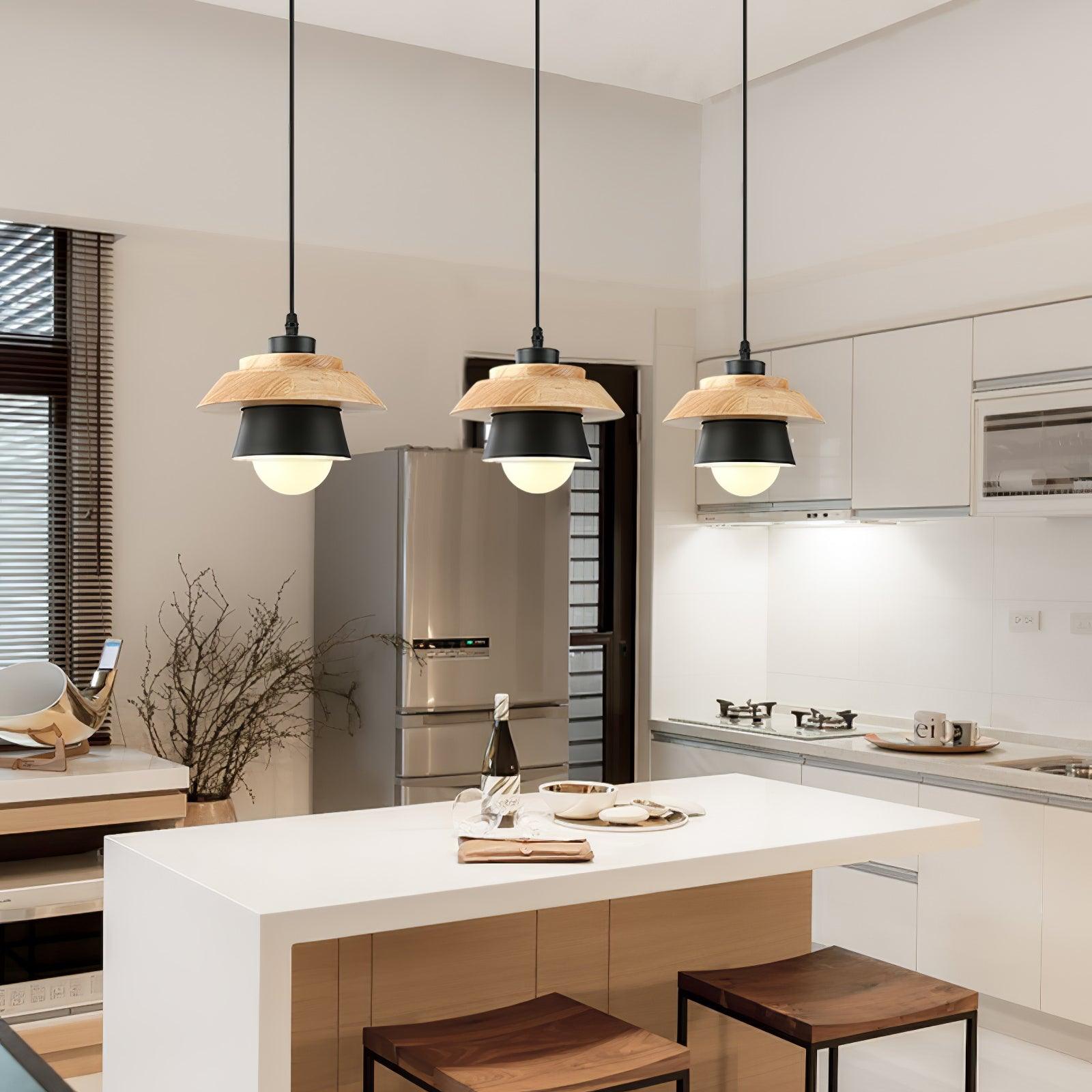 Stone Wood-pendellampe — Nordisk design, justerbar ledning