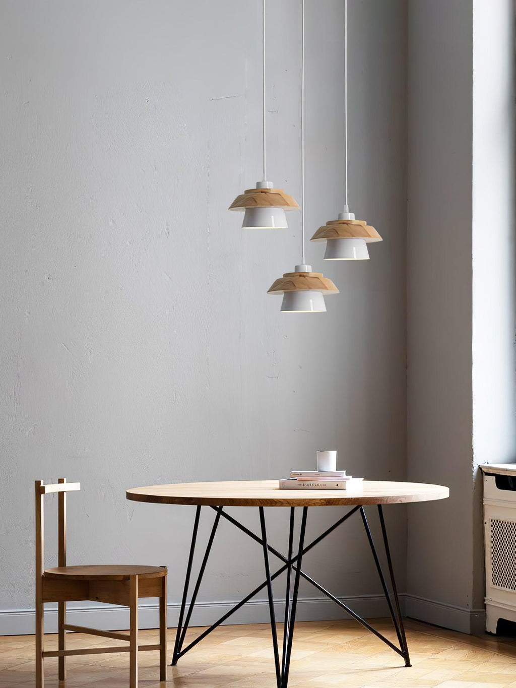 Stone Wood-pendellampe — Nordisk design, justerbar ledning