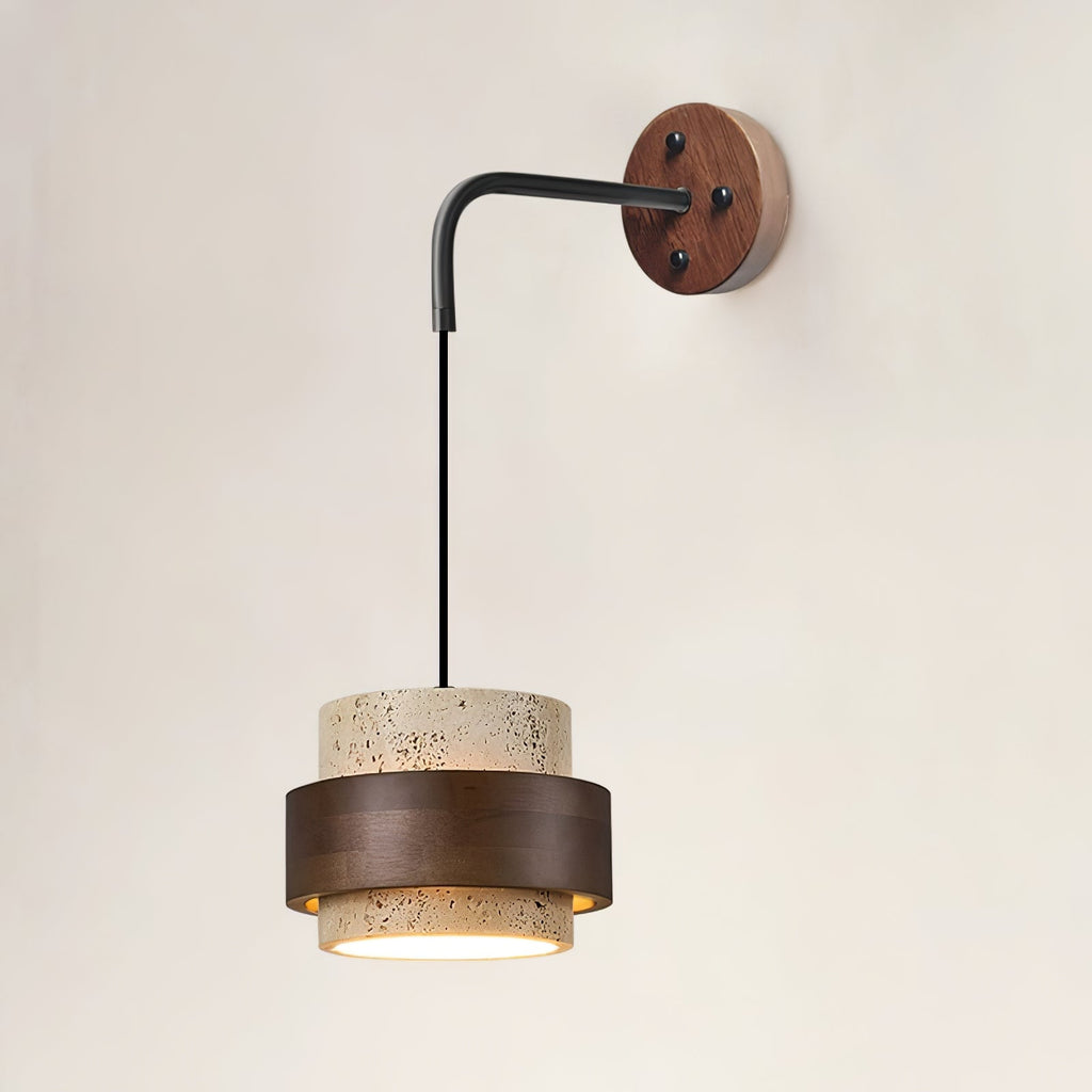 Stonova-travertinvæglampe — Moderne, jordnært design, integreret LED-pære