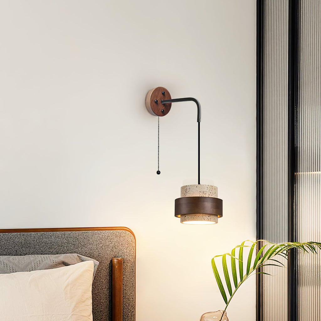 Stonova-travertinvæglampe — Moderne, jordnært design, integreret LED-pære