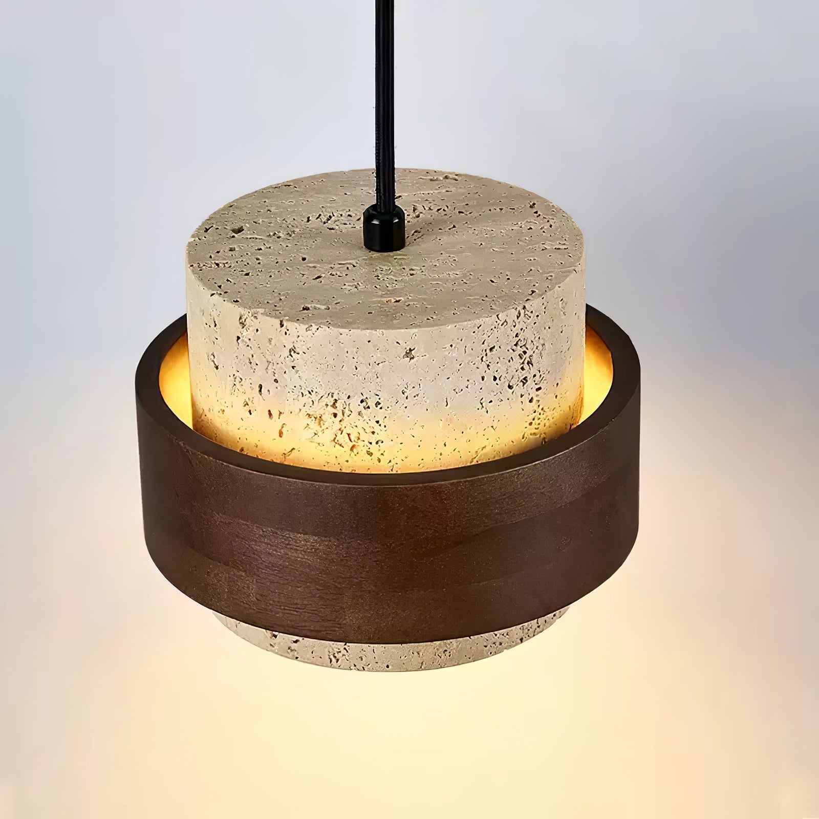 Stonova-travertinvæglampe — Moderne, jordnært design, integreret LED-pære