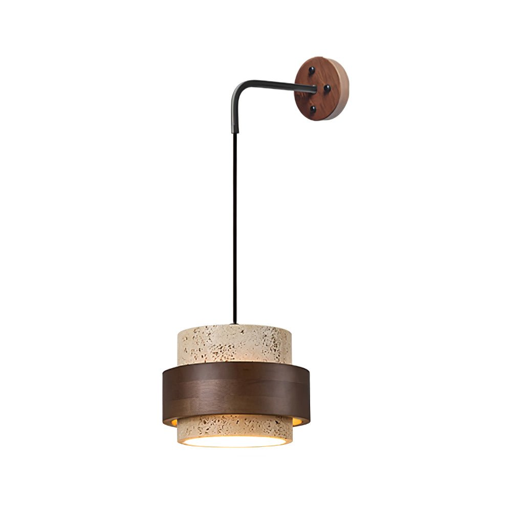 Stonova-travertinvæglampe — Moderne, jordnært design, integreret LED-pære