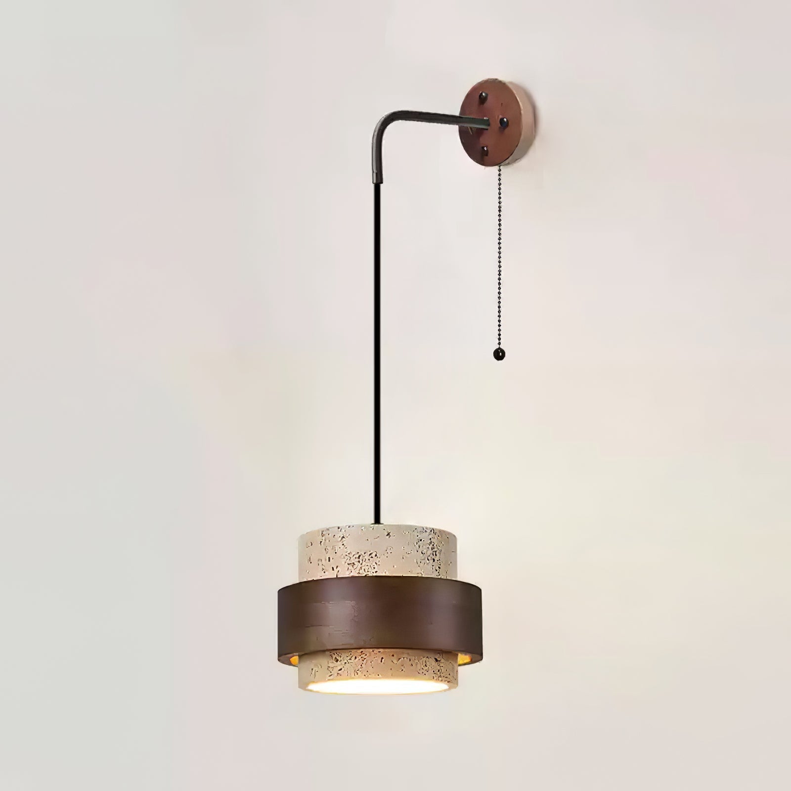 Stonova-travertinvæglampe — Moderne, jordnært design, integreret LED-pære
