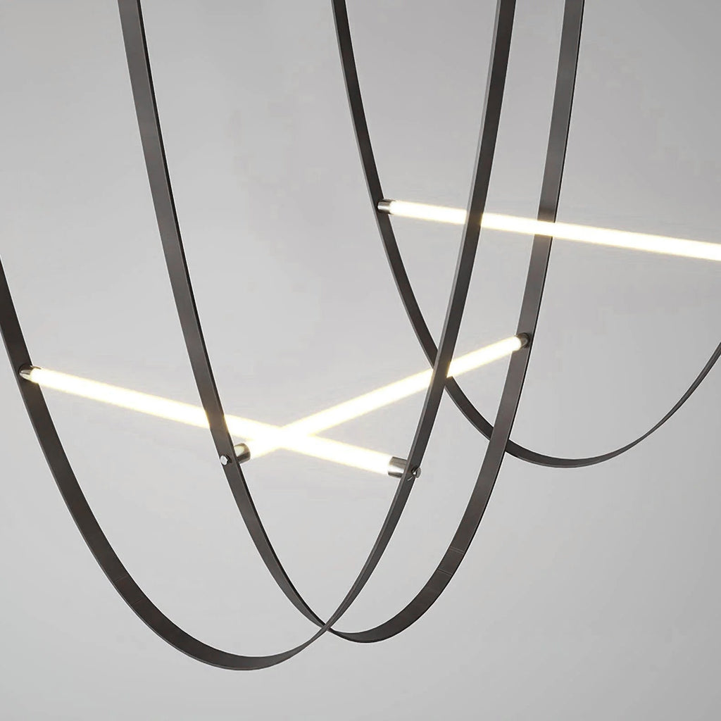Tracer Belt Pendant Lamp — LED Silicone Diffuser, Premium Leather Belt Suspension