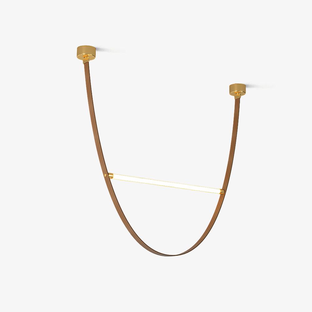 Tracer Belt Pendant Lamp — LED Silicone Diffuser, Premium Leather Belt Suspension