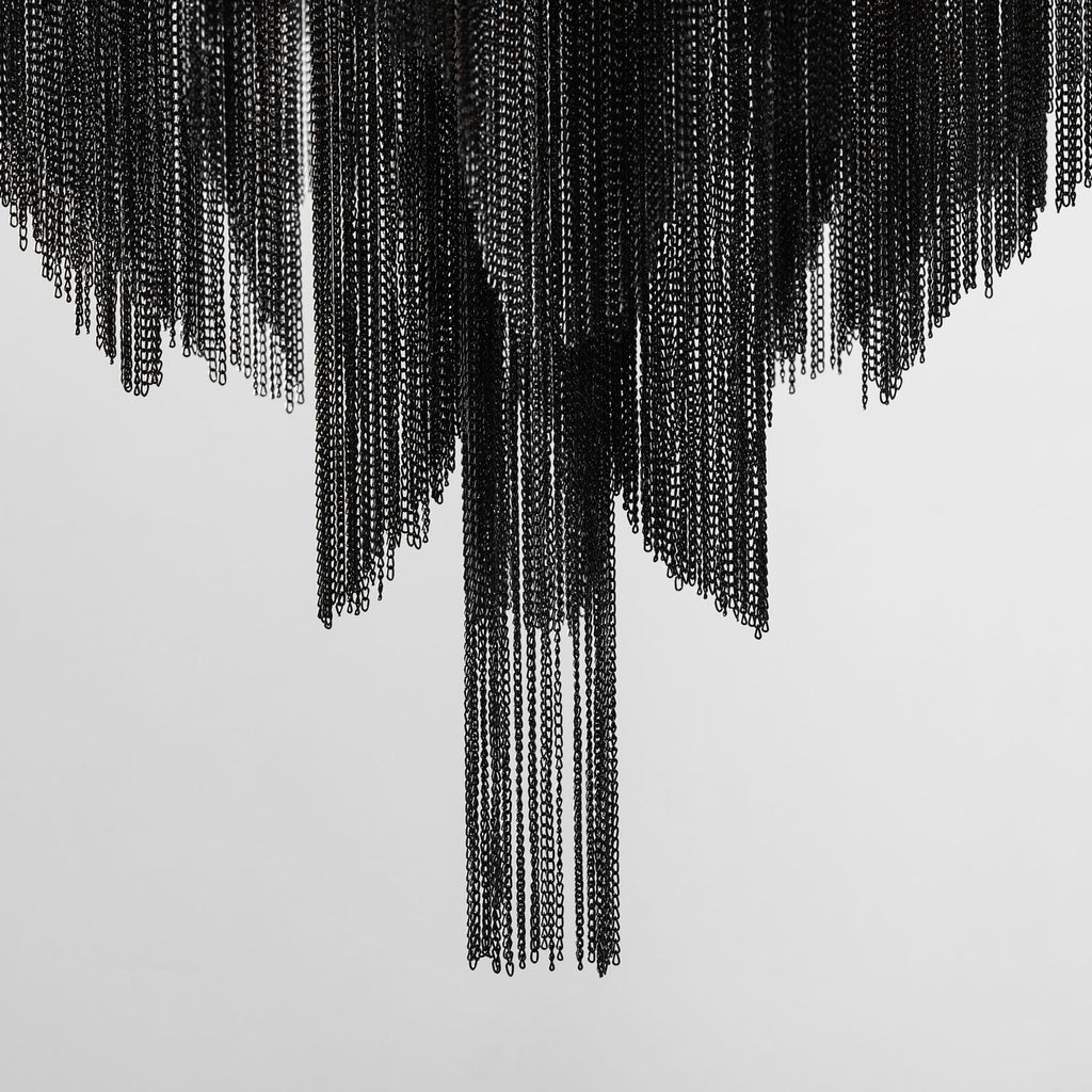 Stream Chain Chandelier — Cascading Link Design, Gold & Silver Finishes