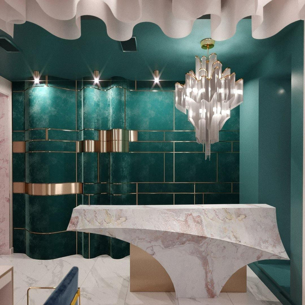 Stream Chain Chandelier — Cascading Link Design, Gold & Silver Finishes