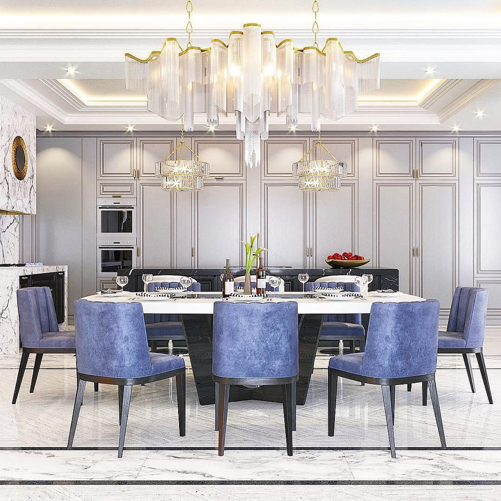 Stream Chain Chandelier — Cascading Link Design, Gold & Silver Finishes