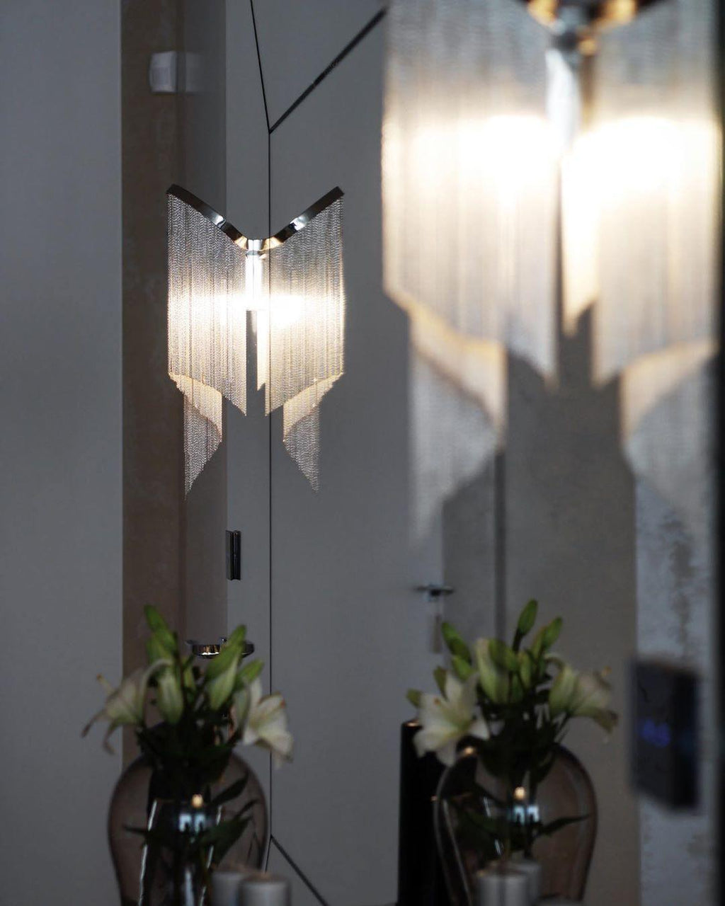 Stream Chain Chandelier — Cascading Link Design, Gold & Silver Finishes